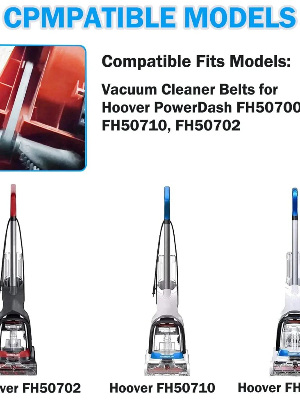 Vacuum Belts Replacement for Hoover PowerDash Pet Compact Carpet Cleaner, Replac